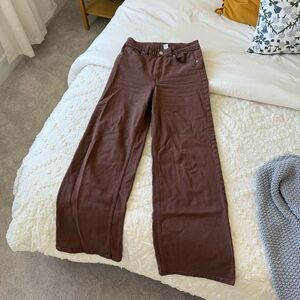 Brown Wide-Leg Women Jeans